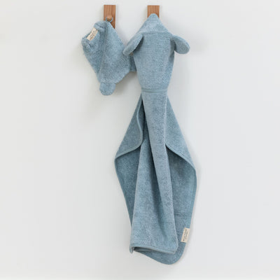 Hooded Towel + Wash Mitt Set | Fog