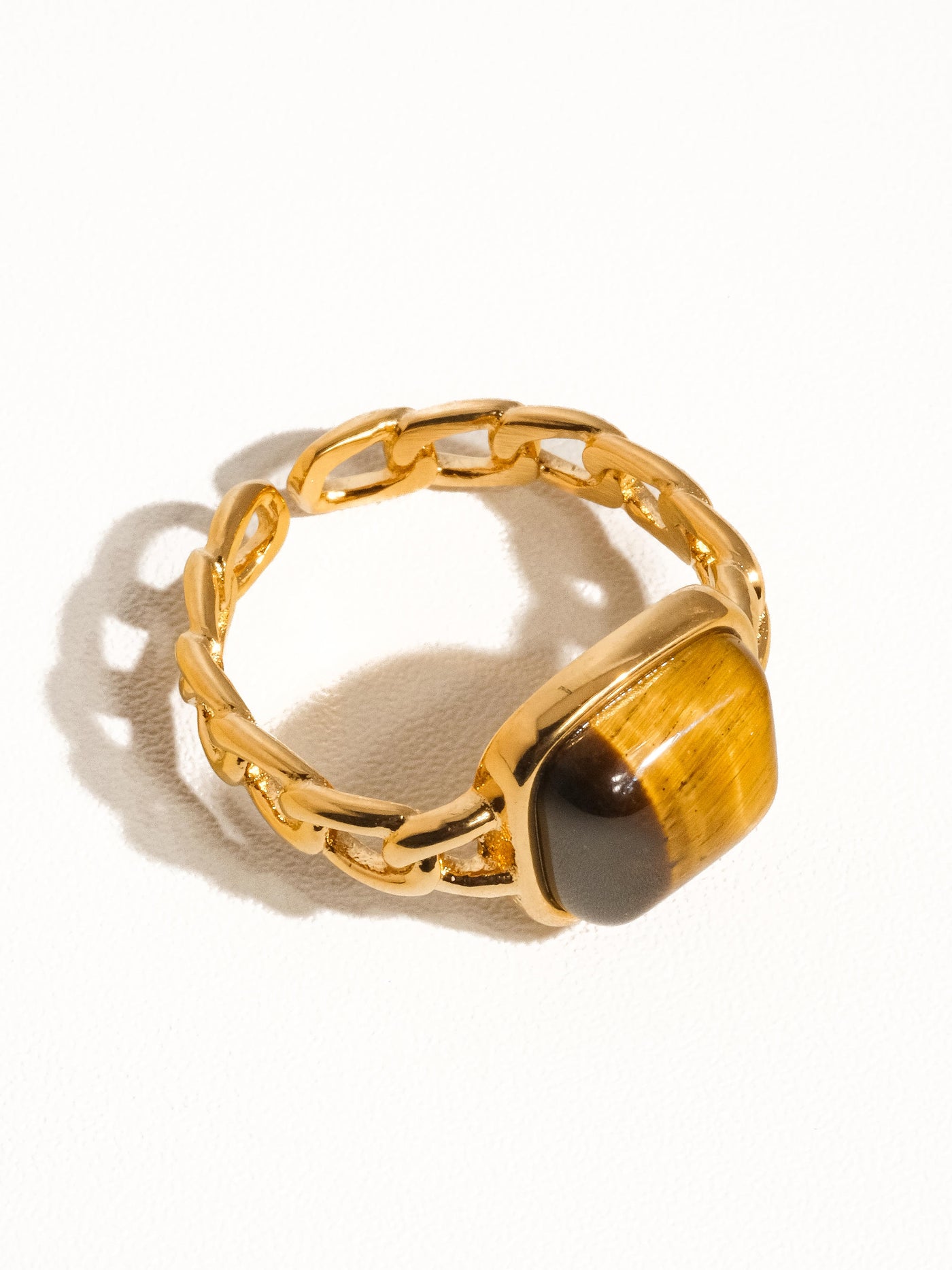 Oriana Non-Tarnish Gemstone Chain Ring