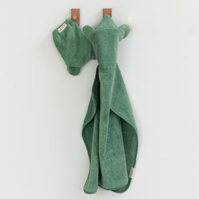 Hooded Towel + Wash Mitt Set | Sea Foam