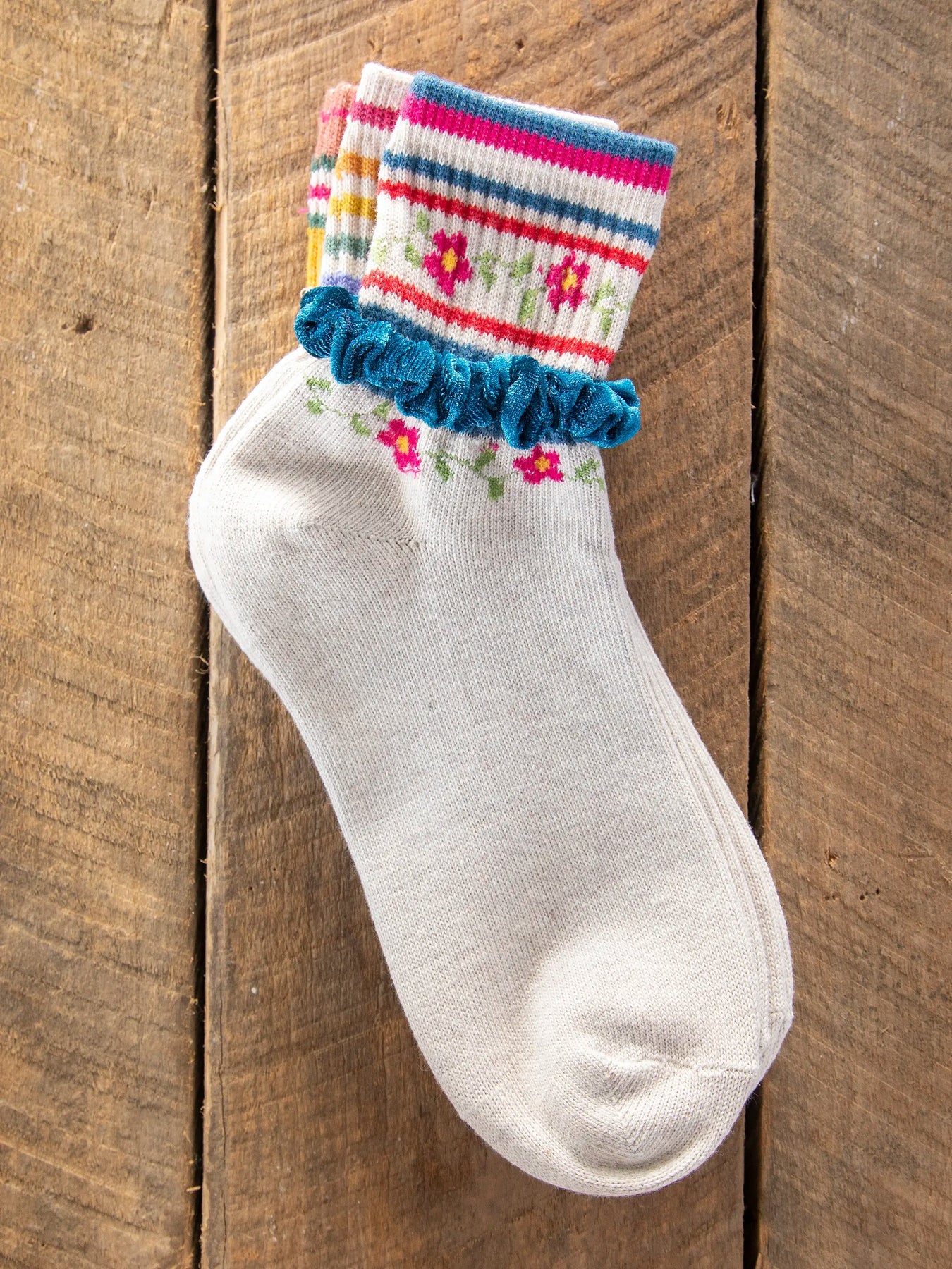 Striped Retro Crew Socks | Set of 3