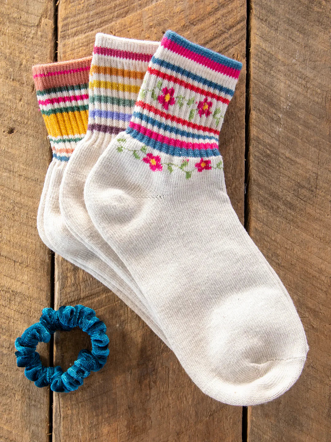 Striped Retro Crew Socks | Set of 3