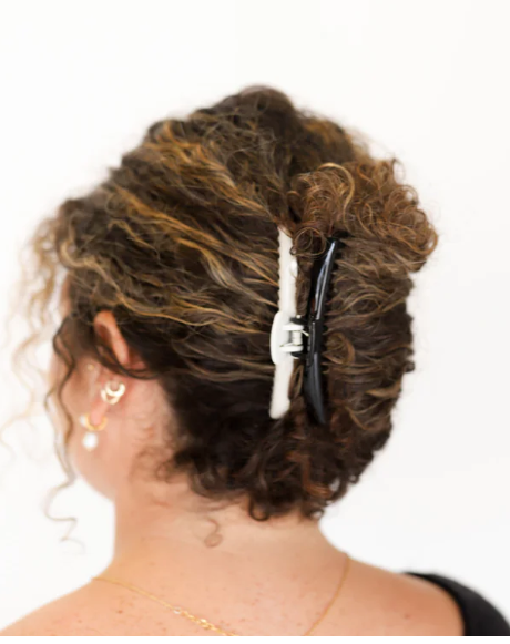 KAXI Midi Hold Everything Claw | Shiny Black + White