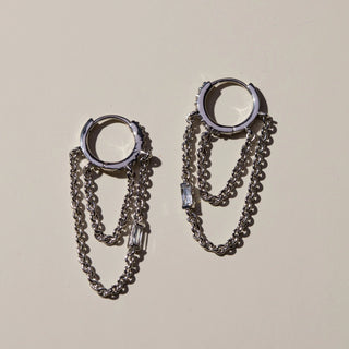 Thea Chain Huggies | Silver