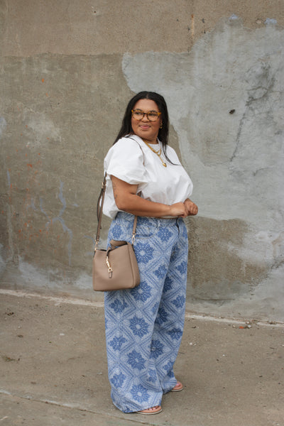 Talia White Relaxed Cinch Top