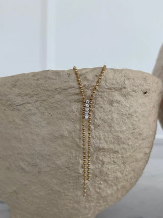 Mica Studded Lariat Necklace