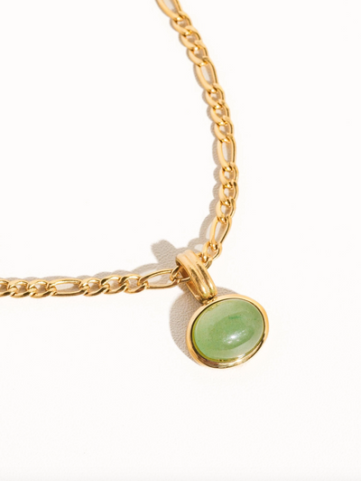 Winslow Non-Tarnish Green Stone Necklace