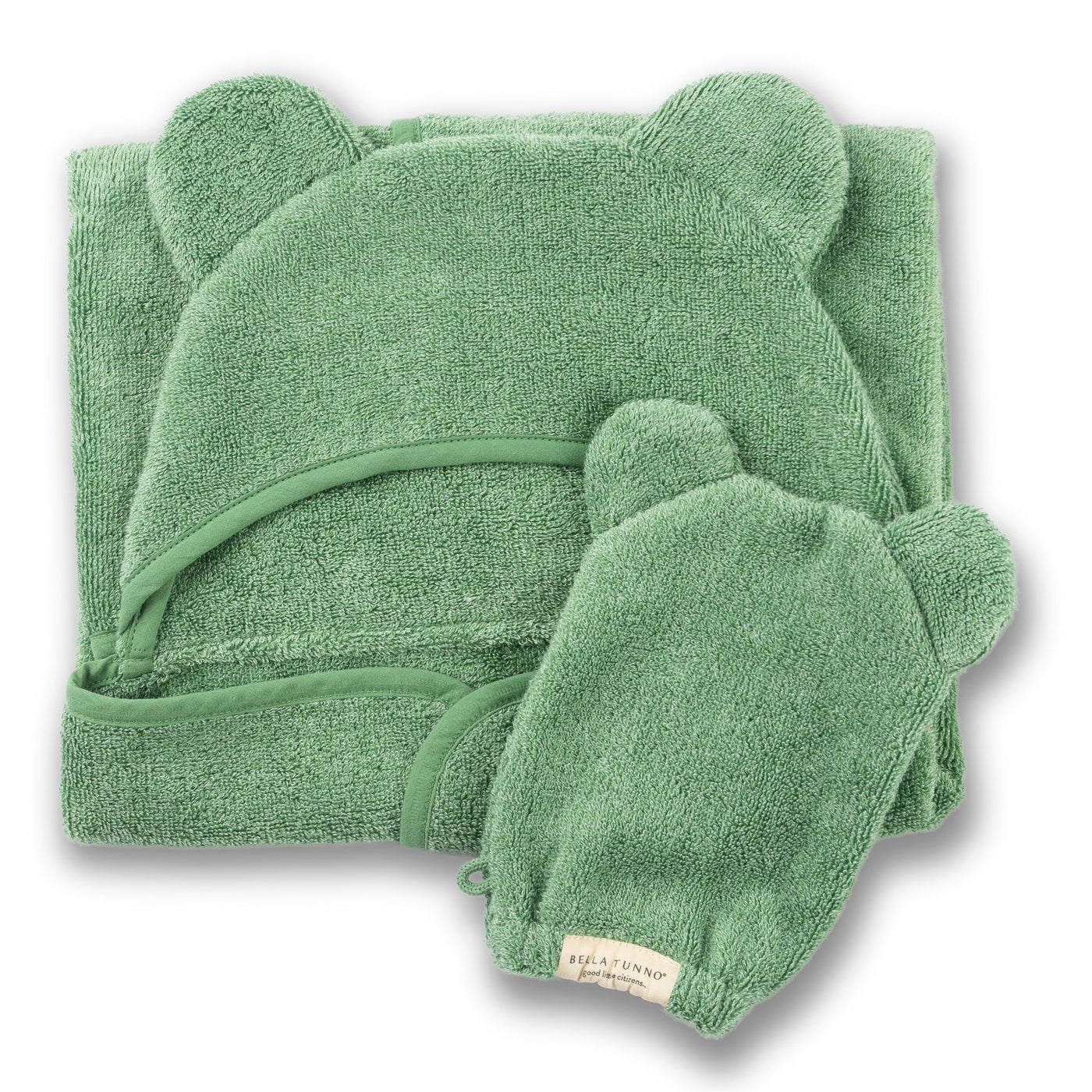Hooded Towel + Wash Mitt Set | Sea Foam