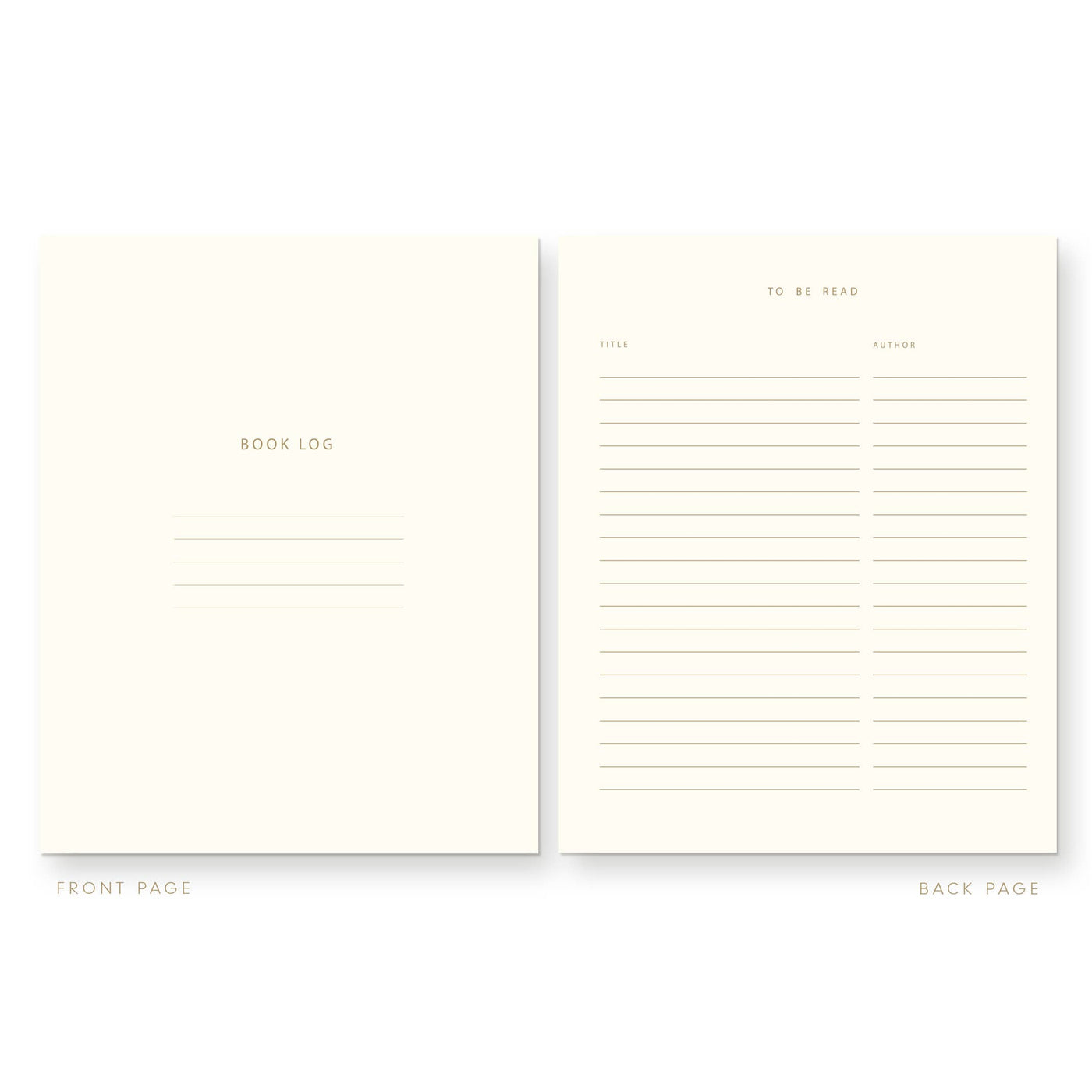 Read + Reviewed Book Log Journal