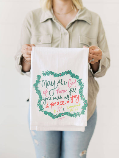 May the God of Hope Holiday Tea Towel