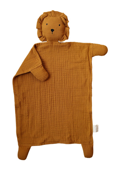 Organic Cotton Lion Lovey Blanket | Toffee
