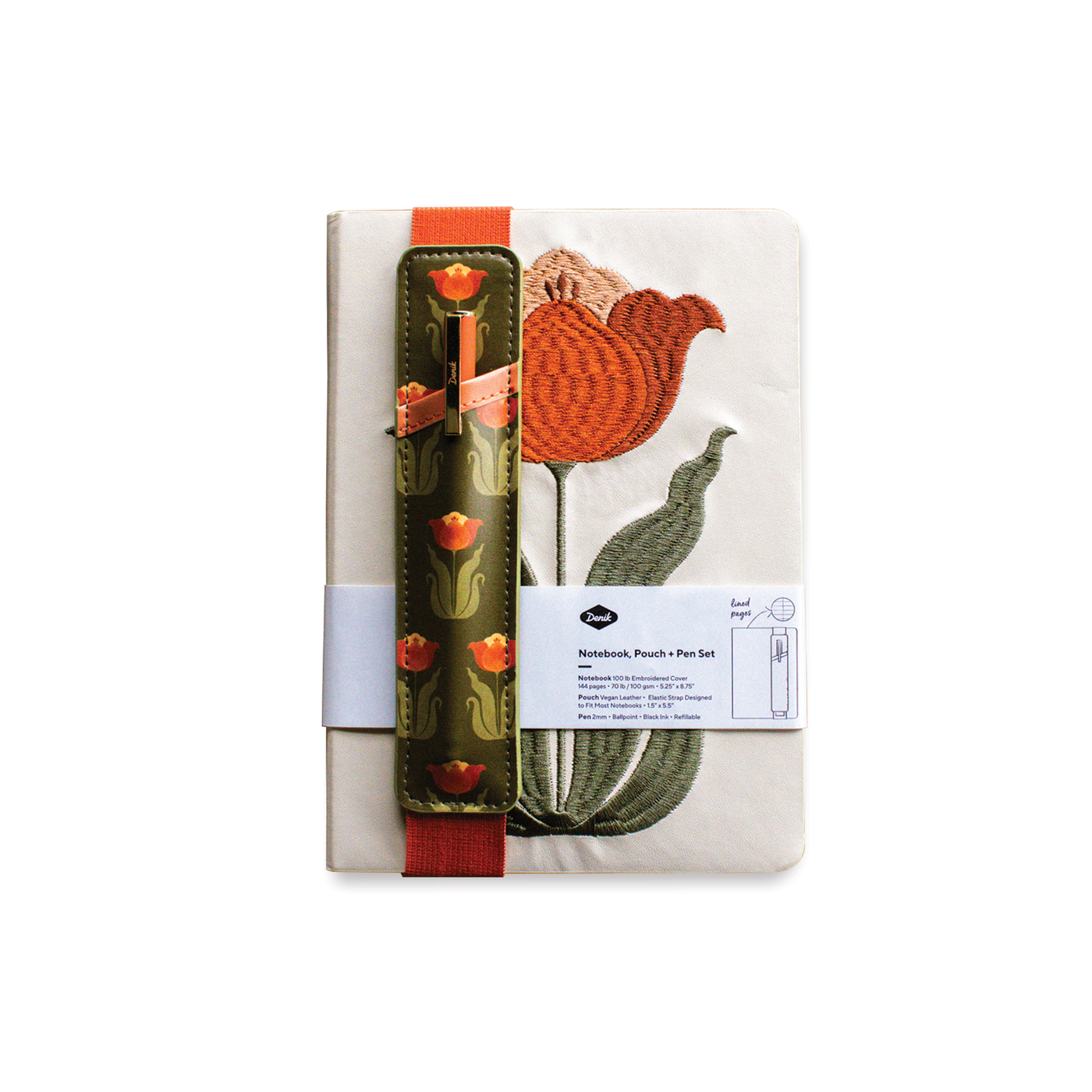 Tulip Embroidered Journal + Pen Set