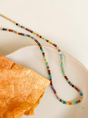 Estelle Vibrant Mosaic Bead Necklace