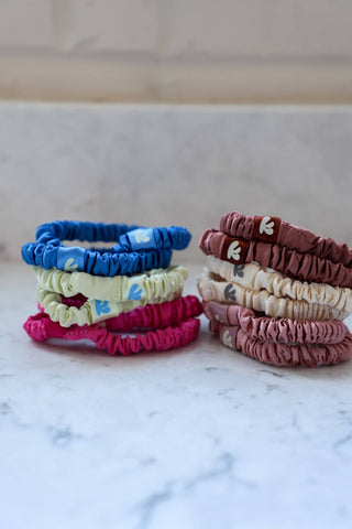 KAXI Skinny Satin Sleep Scrunchie | Set of 6