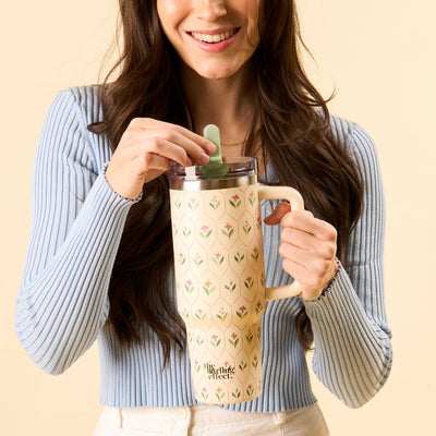 40 oz Lifestyle Flip Straw Tumbler | Handpicked Floral