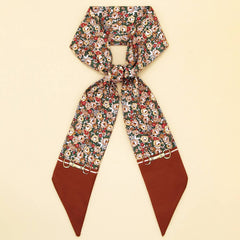 Classic Twilly Scarf | Brown Floral