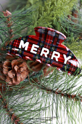 Merry Plaid Claw Clip