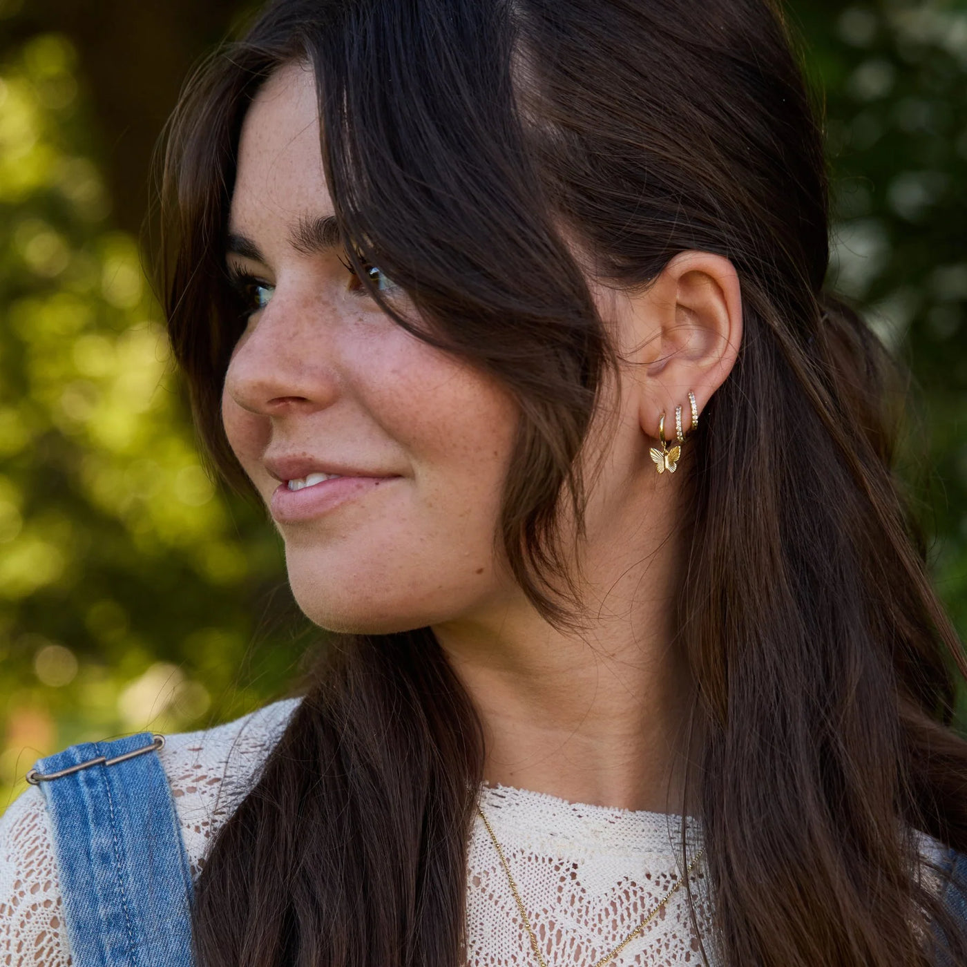 Mary Butterfly Huggies Earrings