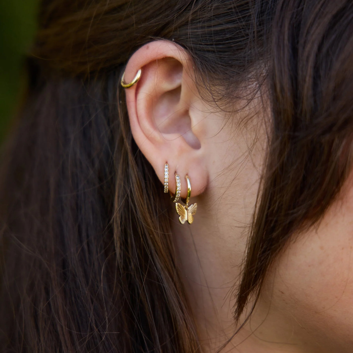 Mary Butterfly Huggies Earrings