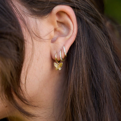 Mary Butterfly Huggies Earrings