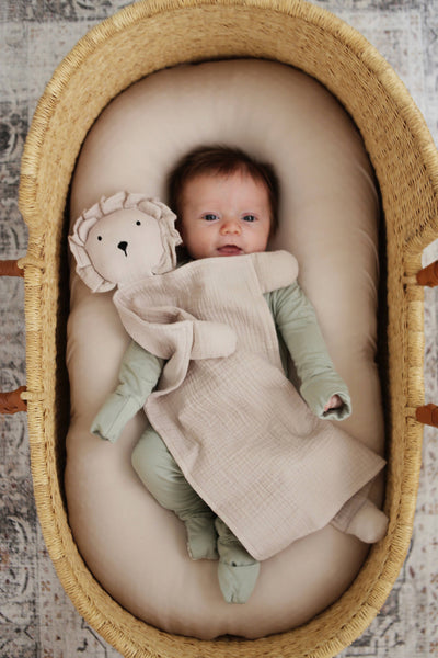 Organic Cotton Lion Lovey Blanket | Natural