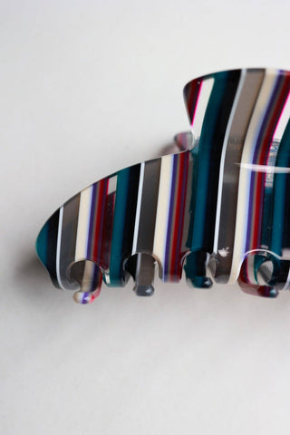 Berry Stripe Claw Clip
