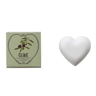 Olive Scented Olive Oil & Shea Butter Triple Milled Heart Shaped Bar Soap, Made In The U.S.A