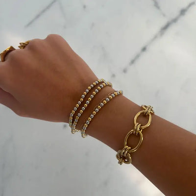 Birdie Two Toned Beaded Bracelet