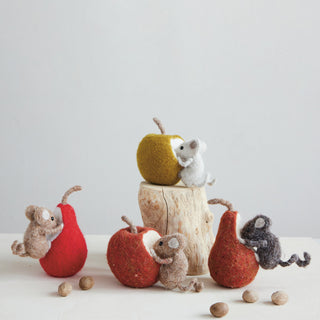 Felted Mouse + Fruit Figurines