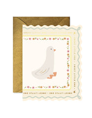 Sweet Little Goose Scalloped Greeting Card
