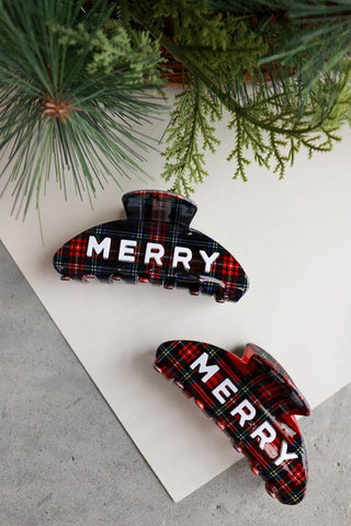 Merry Plaid Claw Clip