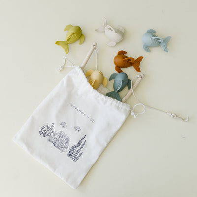 Silicone + Wood Fishing Play Set