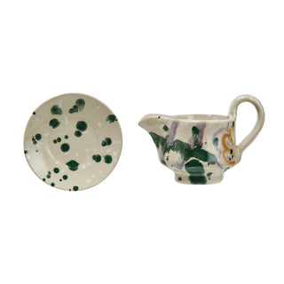 6 oz. Hand-Painted Creamer + Saucer