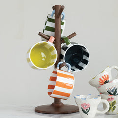 14oz. Stoneware Striped Colorful Mug