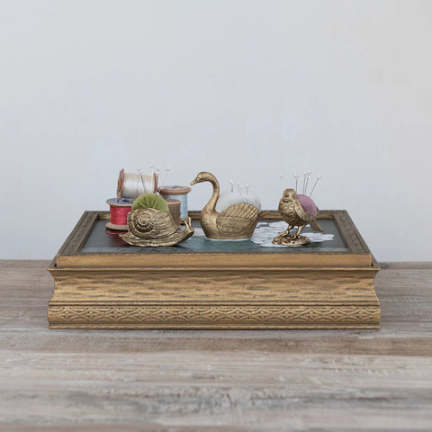 Velvet Animal Pin Cushion + 5 Pearl Pins