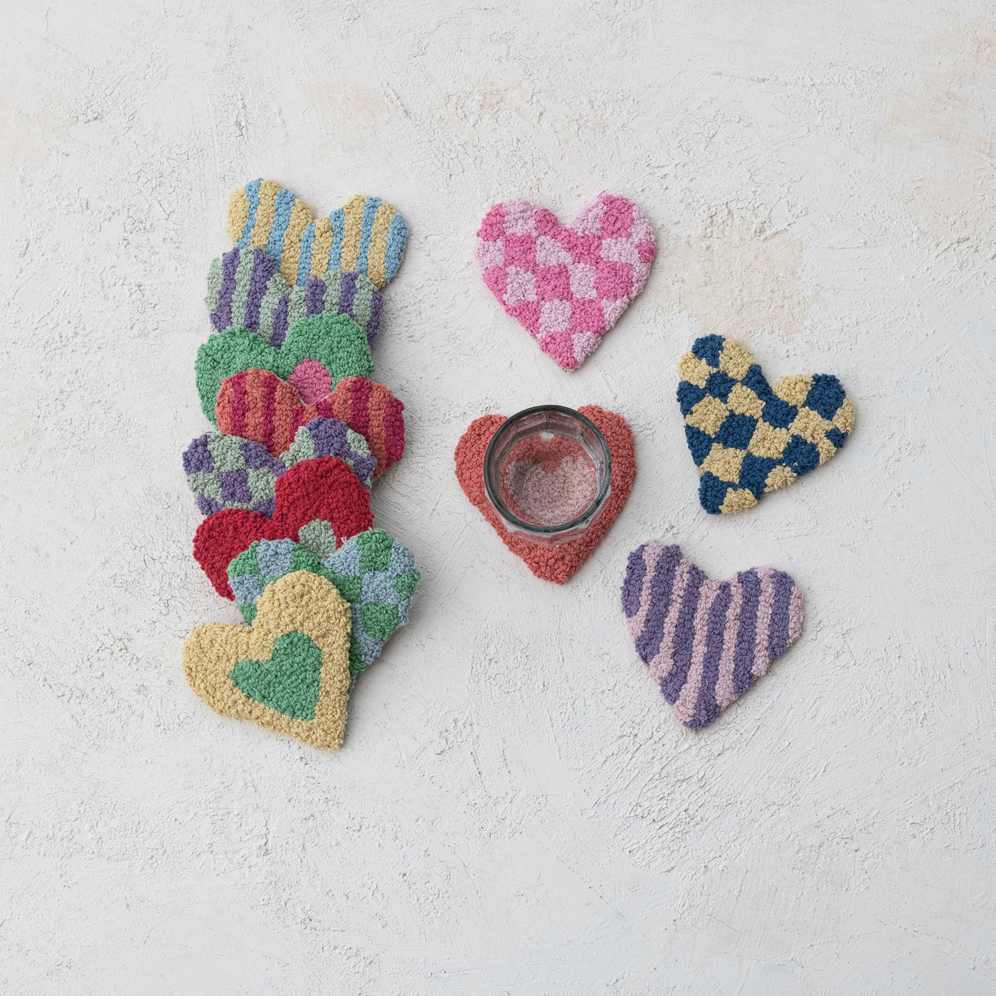 Cotton Tufted Heart Coaster