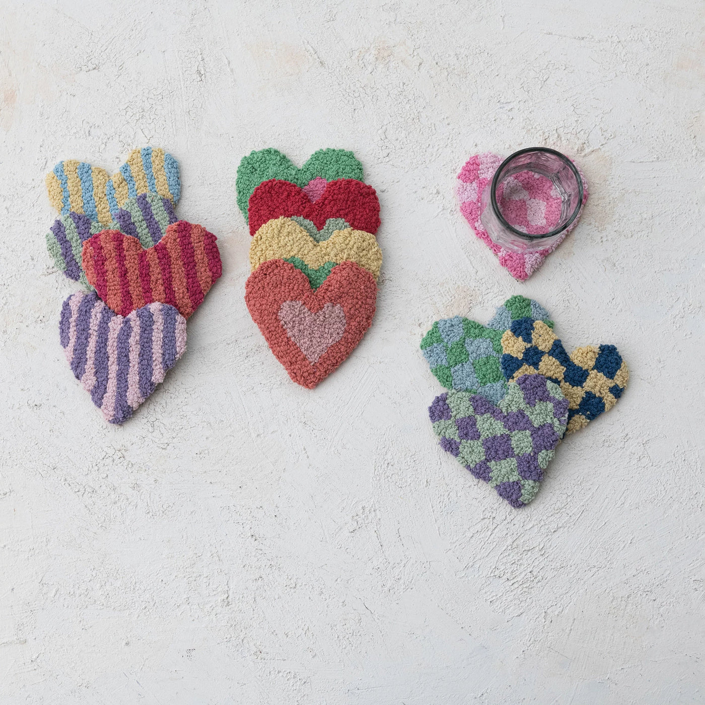 Cotton Tufted Heart Coaster