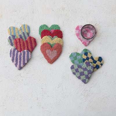 Cotton Tufted Heart Coaster