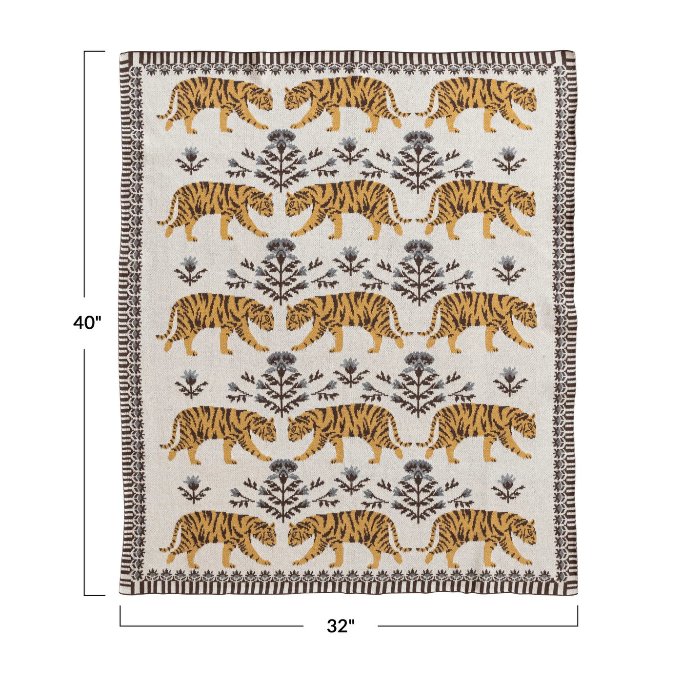 Tiger Cotton Knit Baby Blanket