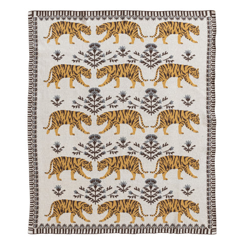 Tiger Cotton Knit Baby Blanket