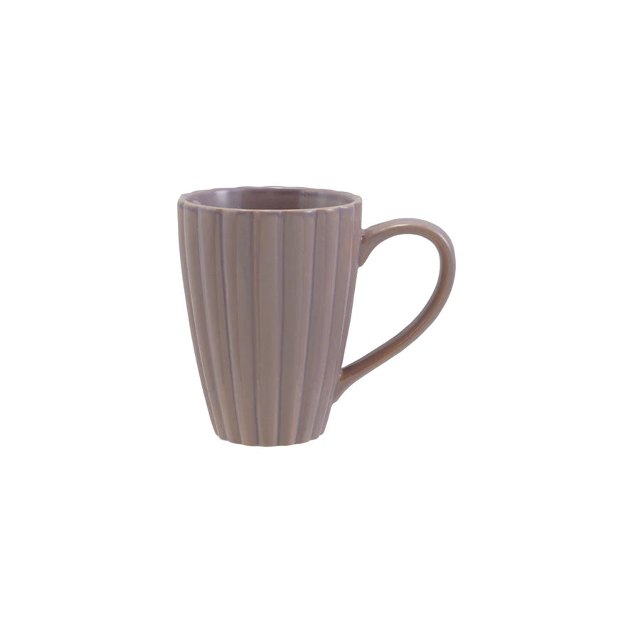 14 oz. Stoneware Ribbed Mug