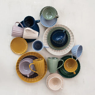 14 oz. Stoneware Ribbed Mug