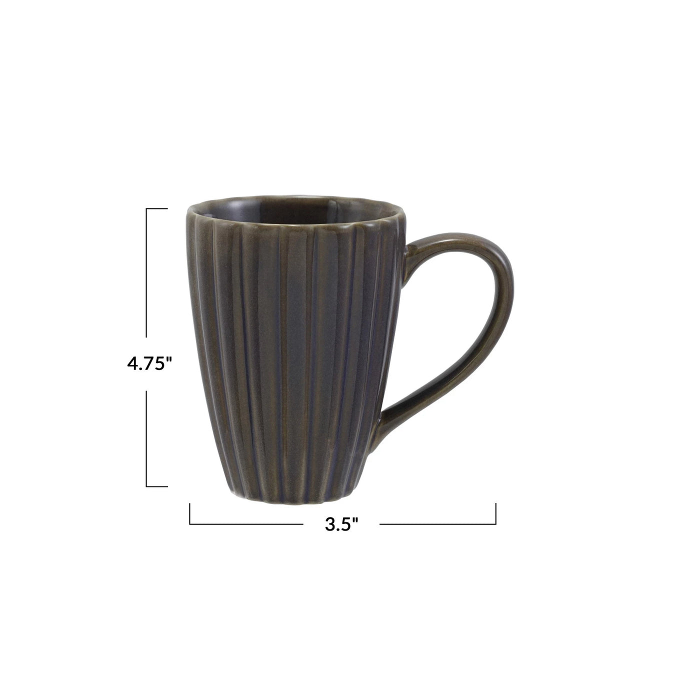 14 oz. Stoneware Ribbed Mug