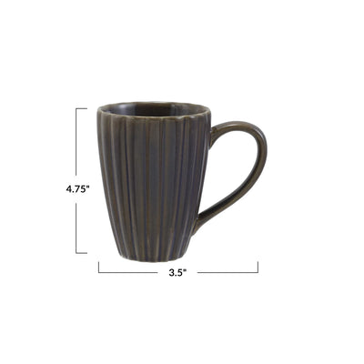 14 oz. Stoneware Ribbed Mug