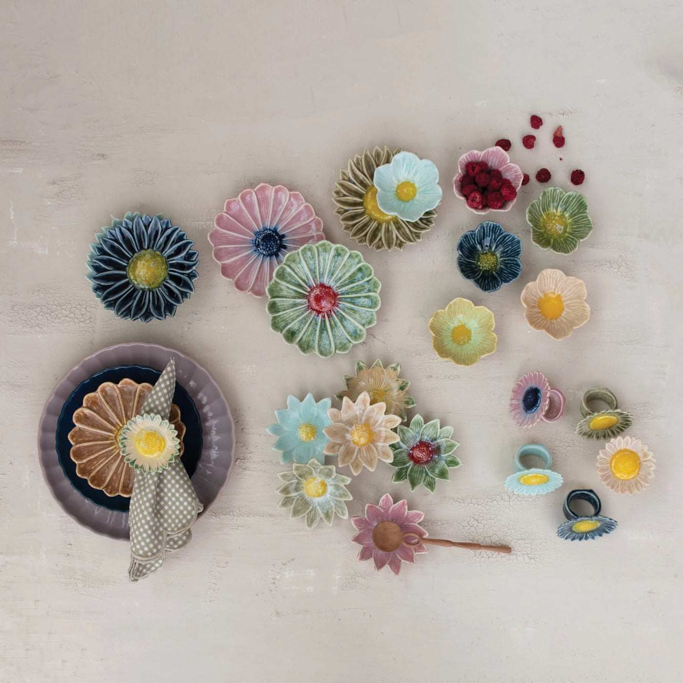 Stoneware Flower Bowl