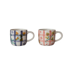 12 oz. Garden Gingham Hand-Painted Mug