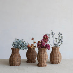 Hand-Woven Rattan Vase