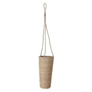 Hand-Woven Seagrass Hanging Basket, Natural