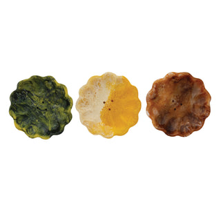 Marbled Resin Flower Shaped Soap Dish, 3 Colors (Each One Will Vary)