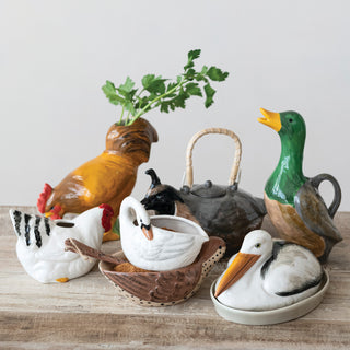 Stoneware Swan Creamer
