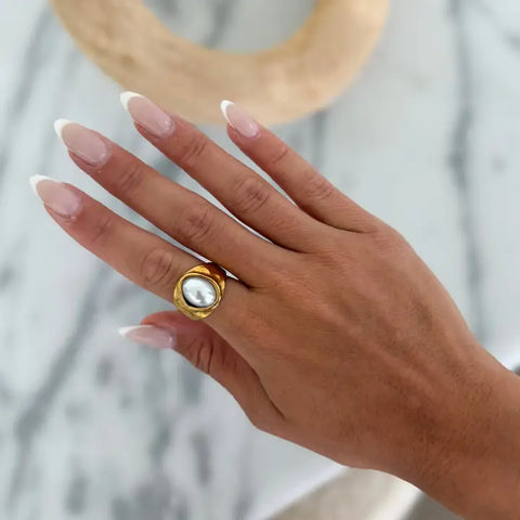 Lyla Chunky Pearl Ring